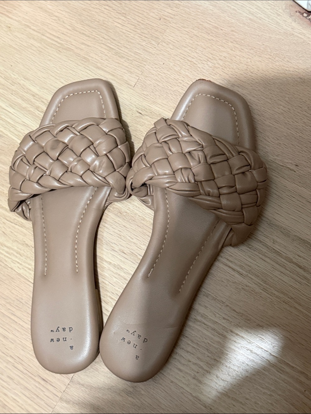 Mango Braided Slide Sandals - Taupe